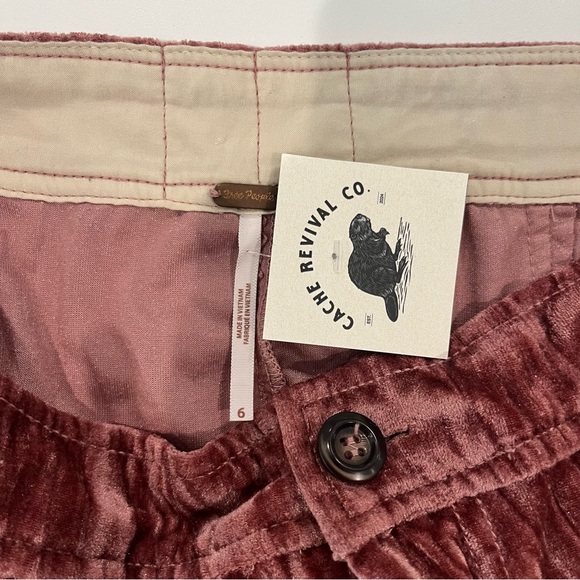 FREE PEOPLE Velvet Wide-Leg Bohemian Pants in Mauve | Women’s 6 - Picture 7 of 13